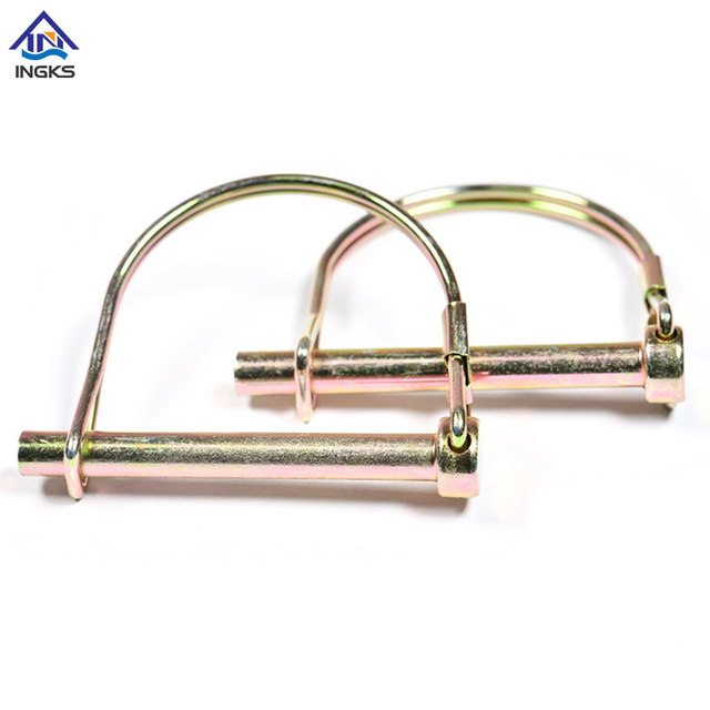 Runder Sicherungsstift vom Typ D aus Stahl, verzinkt, gelb